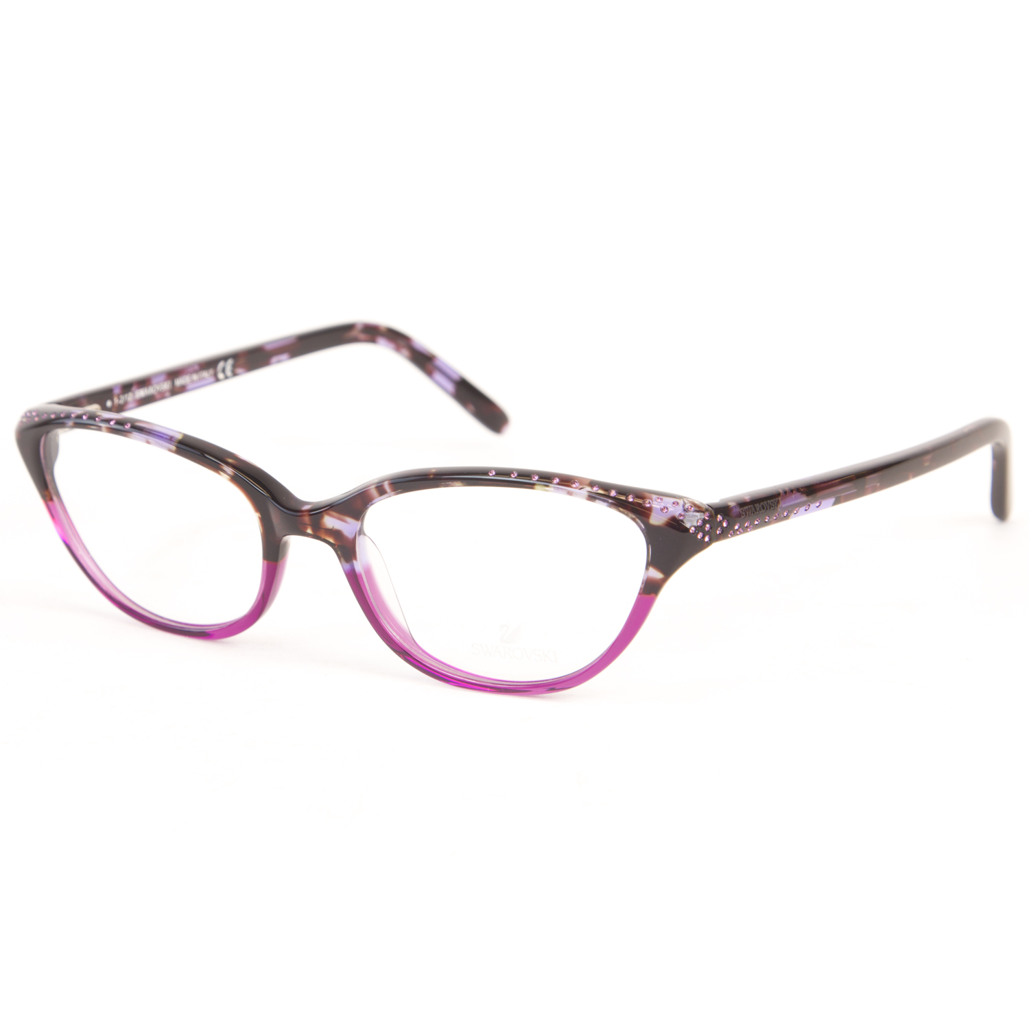 Swarovski Women S Ombre Crystal Accent Cateye Eyeglass Frames Sw5051 260 New Ebay